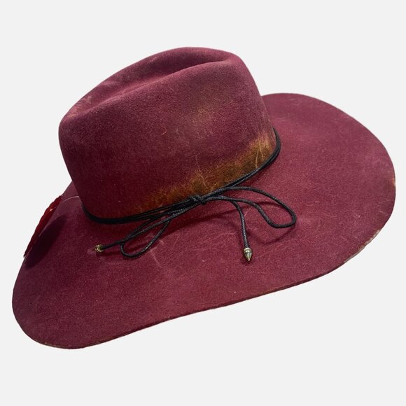 Dark Red Wool Rancher Wide Brim 57cm main image 14